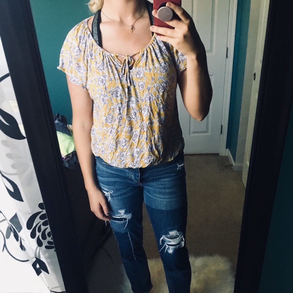yellow floral shirt